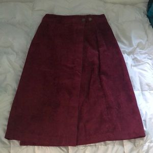 Red/Maroon Corduroy Skirt